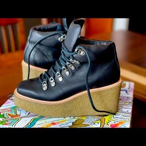 Jeffrey Campbell platform boots, size 7.5, black.